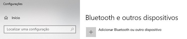 Acesse o + para adicionar uma conexão Bluetooth