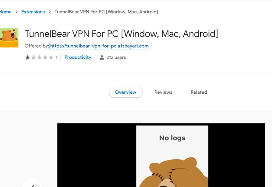 Extensão falsa copia o nome da TunnelBear VPN para tentar enganar usuários do Chrome