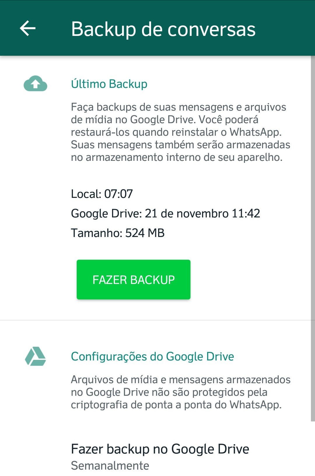 Como realizar backup de suas mensagens no WhastApp