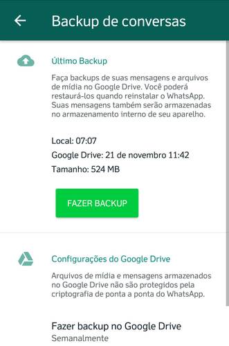 Como realizar backup de suas mensagens no WhastApp