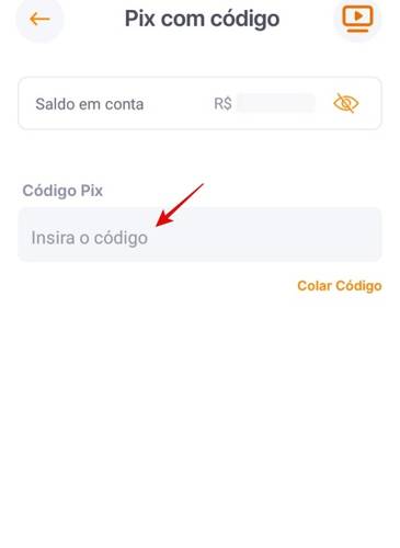 Campo para digitar a chave do destinatário da transferência.