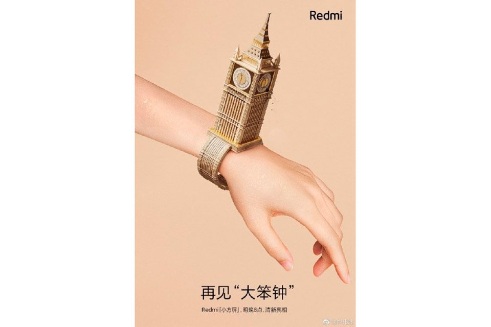 Teaser que confirma o lançamento de um novo smartwatch da Redmi