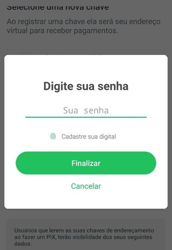 Dá para usar tanto sua senha com sua impressão digital