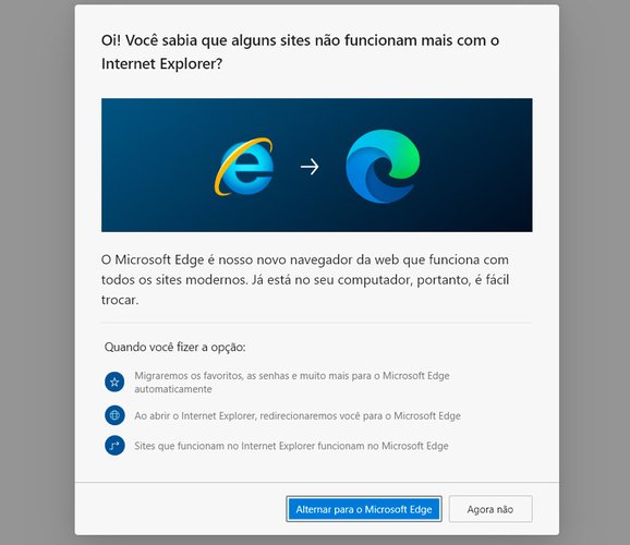 A Microsoft possui ferramentas para facilitar a transição entre o Explorer e o Edge