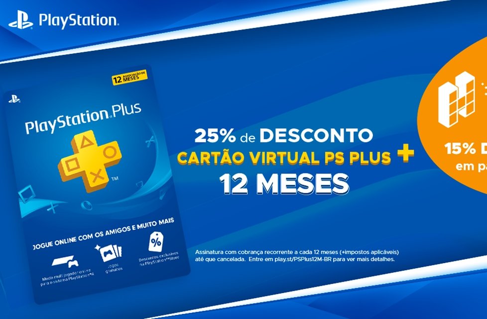 Cartão PSN Plus 12 Meses Assinatura Brasil