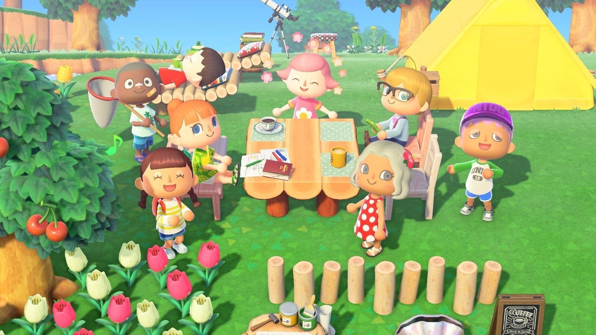 AC: New Horizons permite que o jogador crie uma ilha repleta de amigos. (Fonte: Nintendo / Reprodução)
