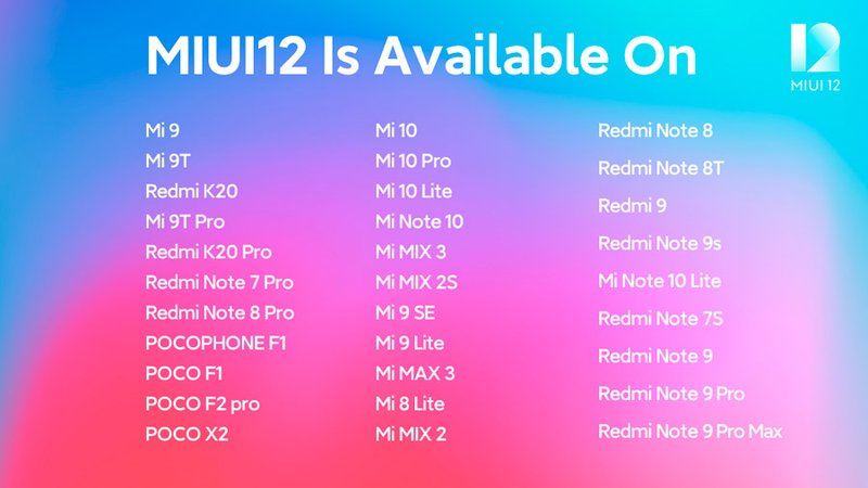 Lista de celulares que já começaram a receber a MIUI 12