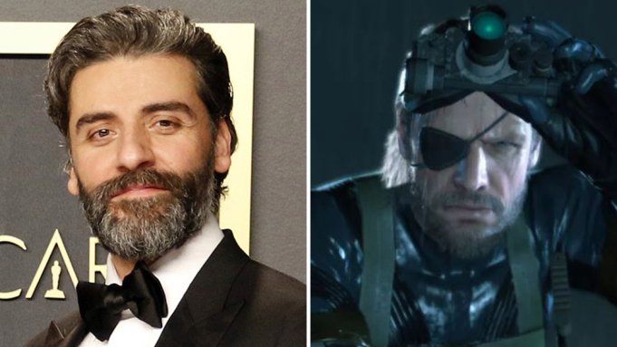 Oscar Isaac à esquerda e o personagem Solid Snake do jogo Metal Gear Solid à direta. (Reprodução)