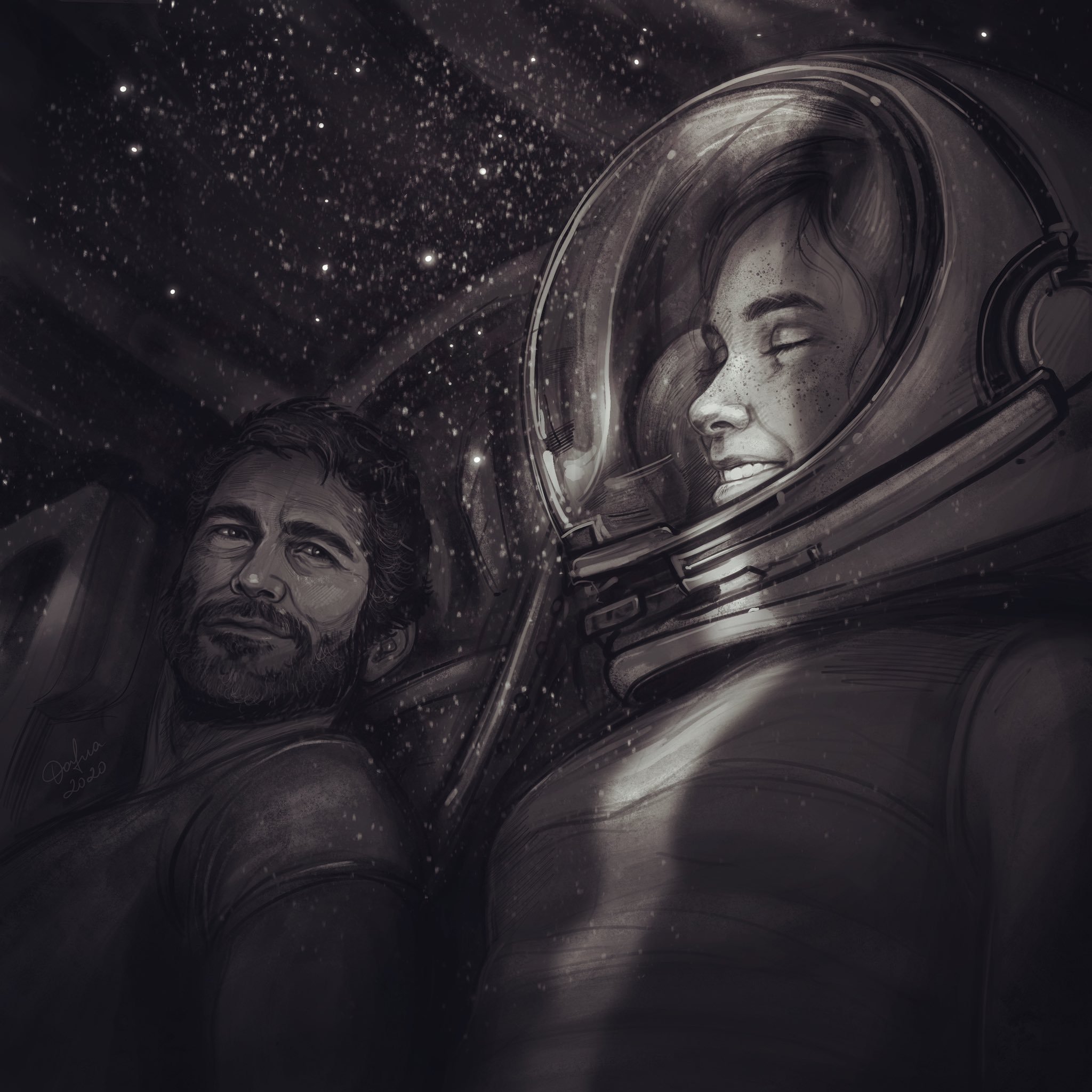 Desenho do artista DafnaWinchester reproduz icônica cena de The Last of Us 2
