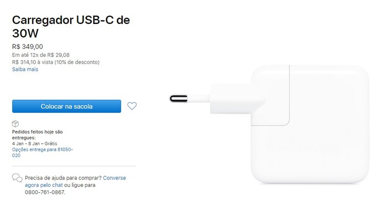 O adaptador que deve ser utilizado com o MagSafe Duo Charger para uso integral de suas funções.