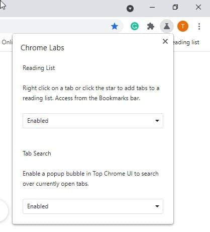 Novo ícone do Chrome Labs, em forma de Extensão, para o Google Chrome. (Fonte: TechDows, Google Chrome / Reprodução)