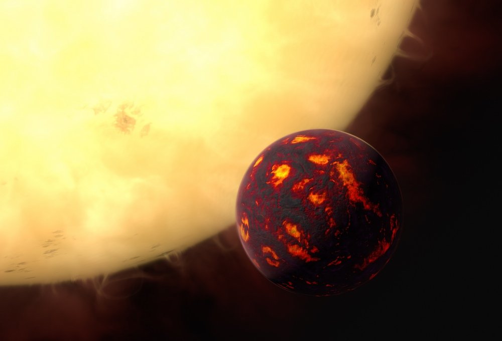 Impressão artística do planeta 55 Cancri.