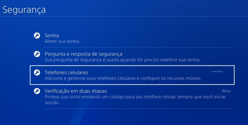 Com tudo configurado, seu número de celular irá aparecer como cadastrado na sua conta