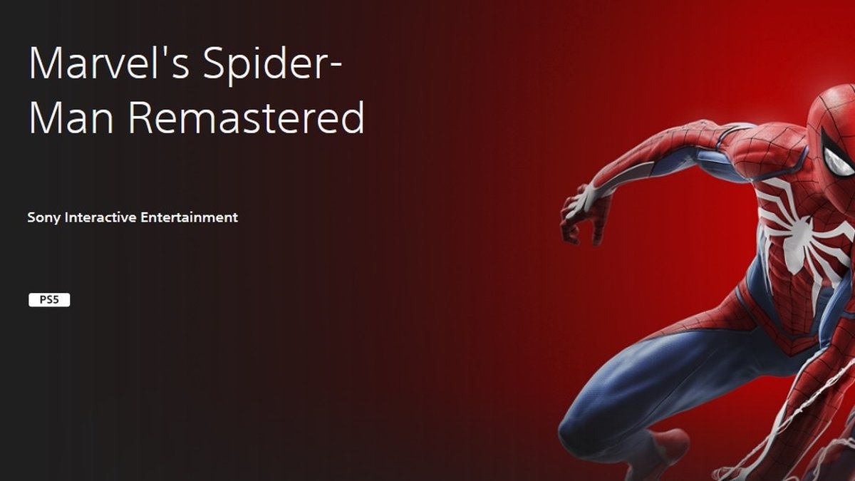 Marvel's Spider-Man Remastered tem lançamento avulso no PS5