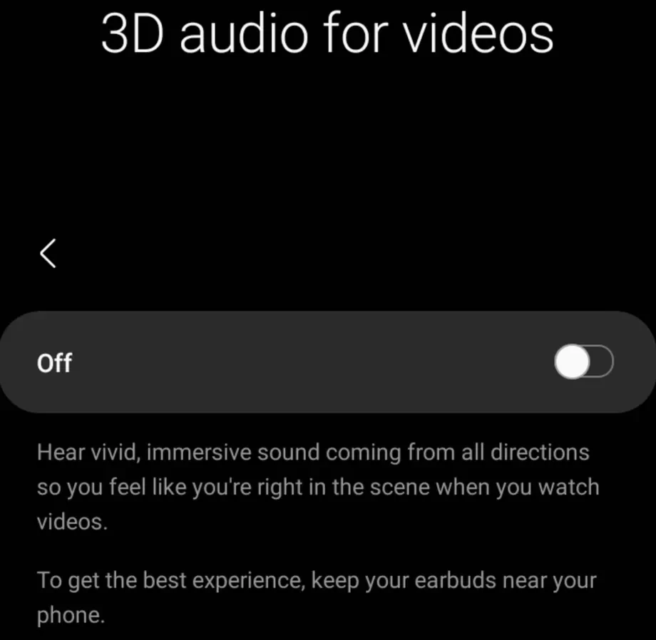 Tela vazada mostra recurso de áudio 3D para vídeos.
