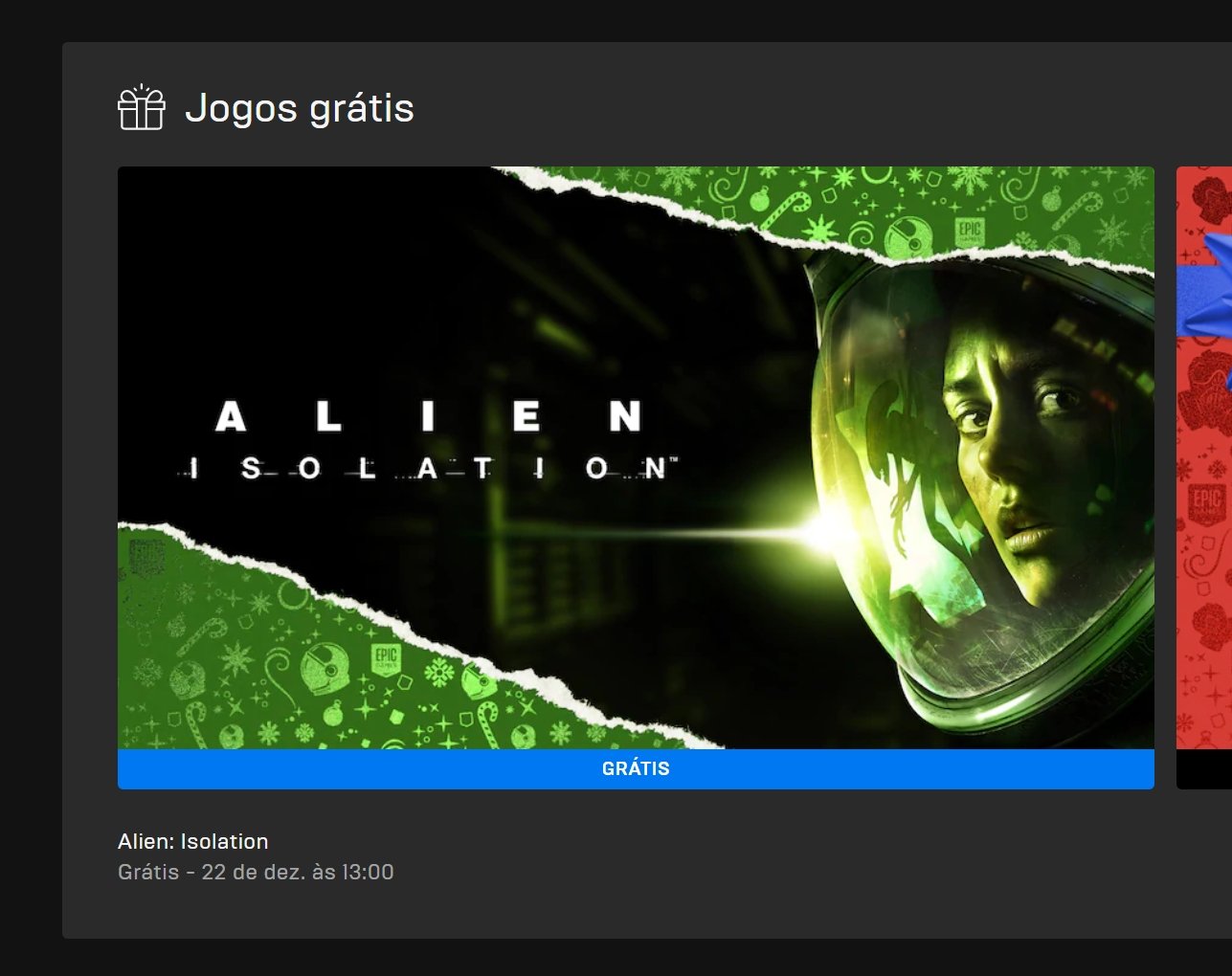 Alien Isolation gratuito na Epic Games Store