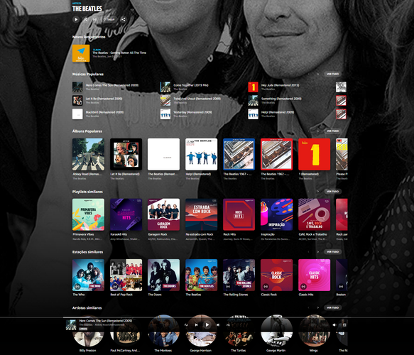 Interface é similar a de outras plataformas de música.