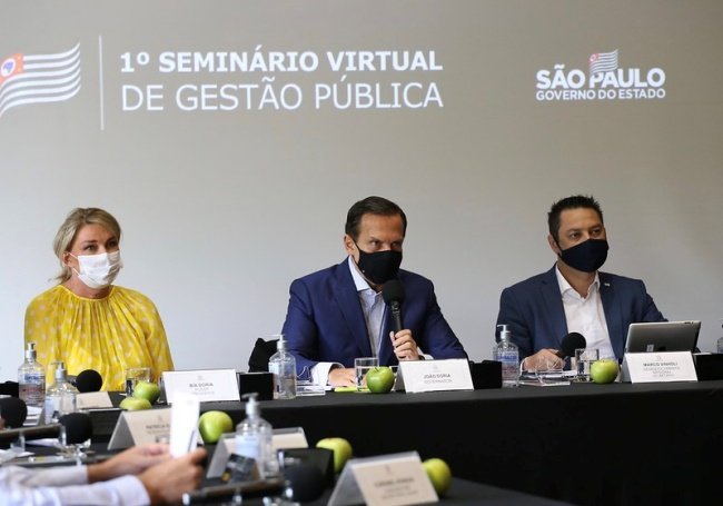 O governador de SP João Dória anunciou o plano de vacinação durante reunião virtual.