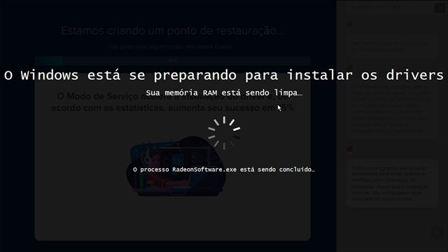 Processo de instalação dos drivers é automatizado e requer reinicialização do sistema.