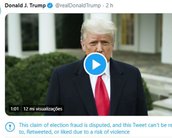 Twitter remove posts de Trump e bloqueia conta por 12 horas