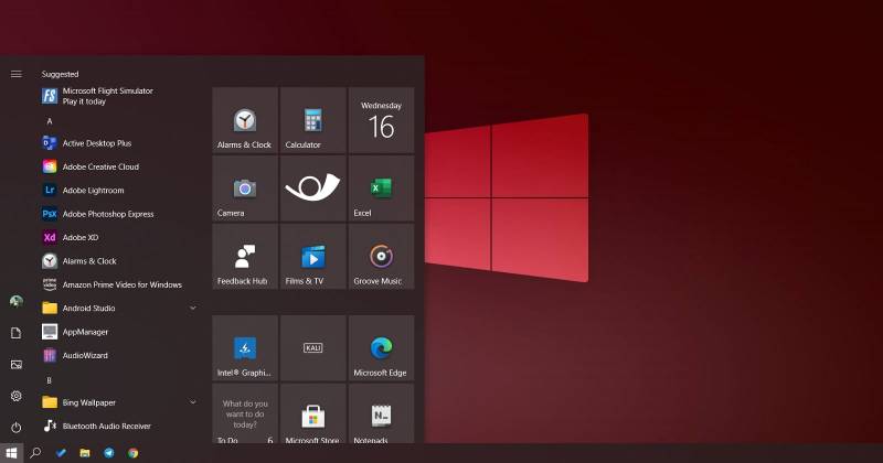 Exemplo das possíveis mudanças no Menu Iniciar do Windows 10.
