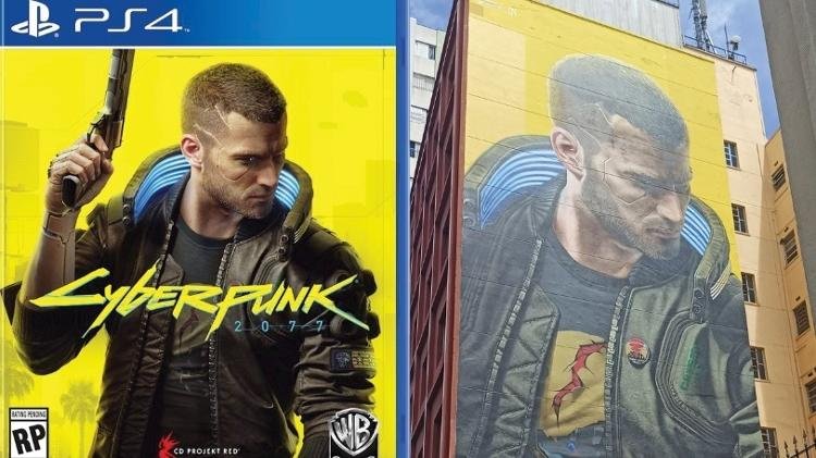 A arte de Cyberpunk começou a ser produzida em novembro para promover o lançamento do game (Fonte: Twitter / Reprodução)