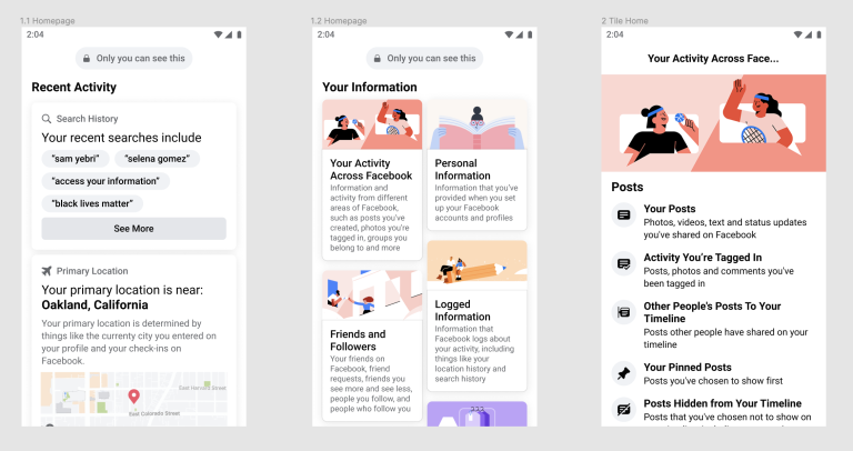 Nova atualização do Facebook também integra uma barra de pesquisa para facilitar as buscas dos usuários. (Fonte: Facebook via TechCrunch / Reprodução)
