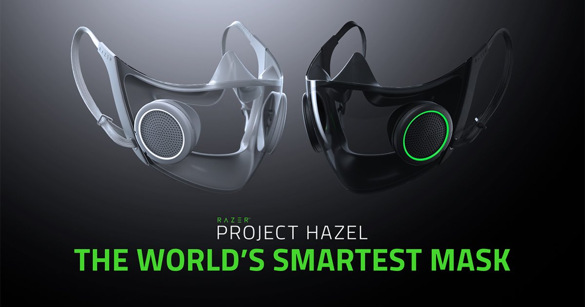 Projeto Hazel é um conceito de máscara inteligente com RGB da Razer