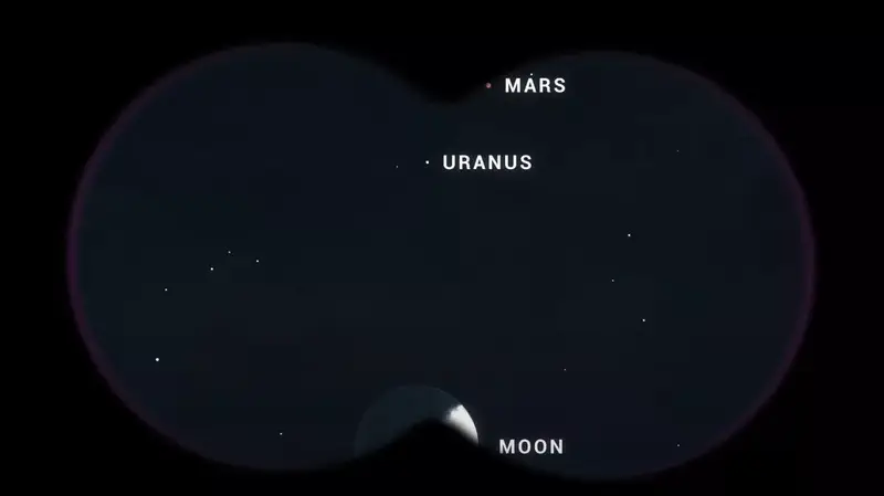 Gráfico da NASA explica como encontrar Urano no dia 20 de janeiro.