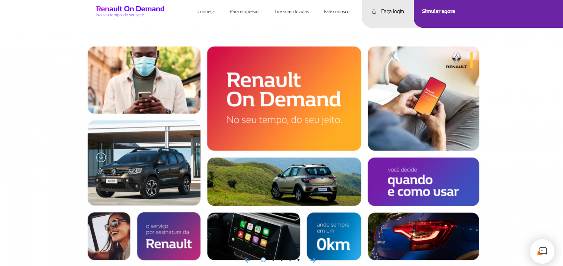 Tela do site do Renault On Demand.