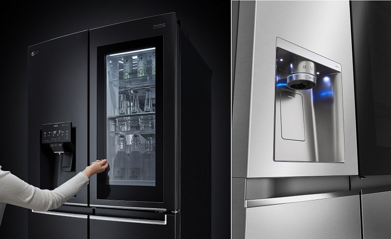 Nova geladeira da LG tem vidro maior e dispenser higienizado por luz UVnano.