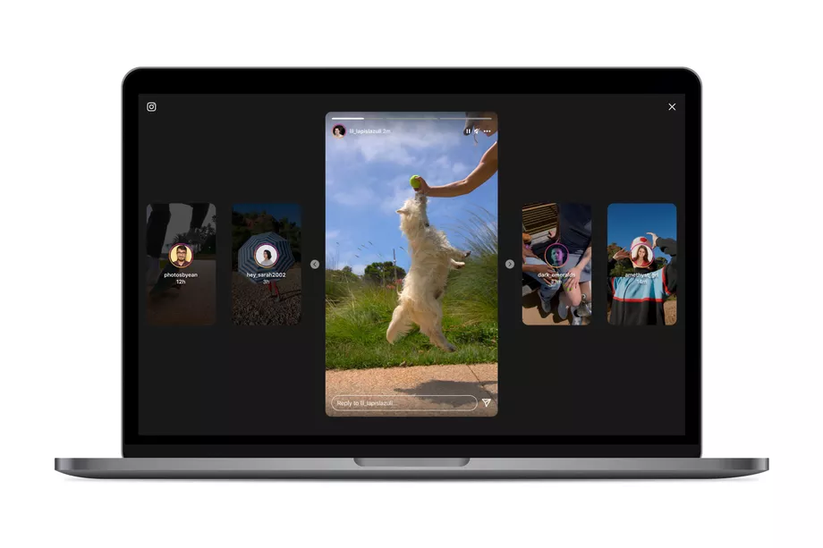 Nova interface do Stories do Instagram nos navegadores. (Fonte: Instagram, The Verge / Reprodução)