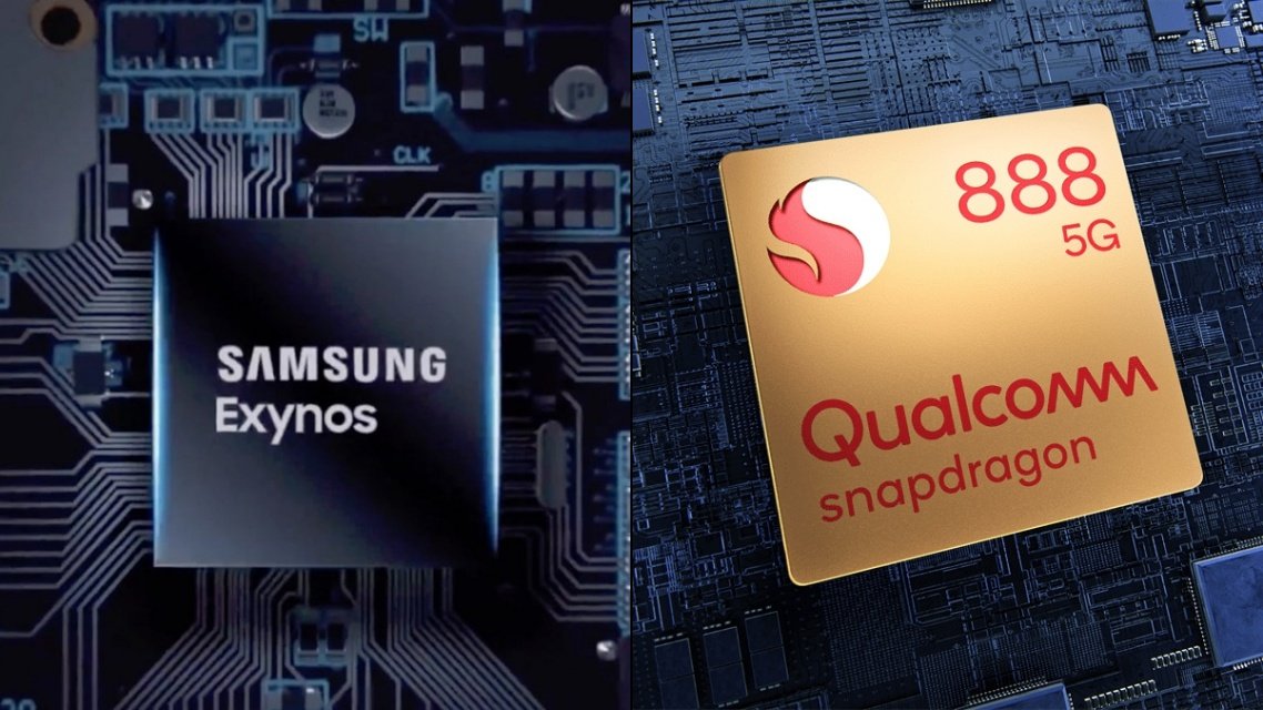 Samsung Exynos e Qualcomm Snapdragon 888.