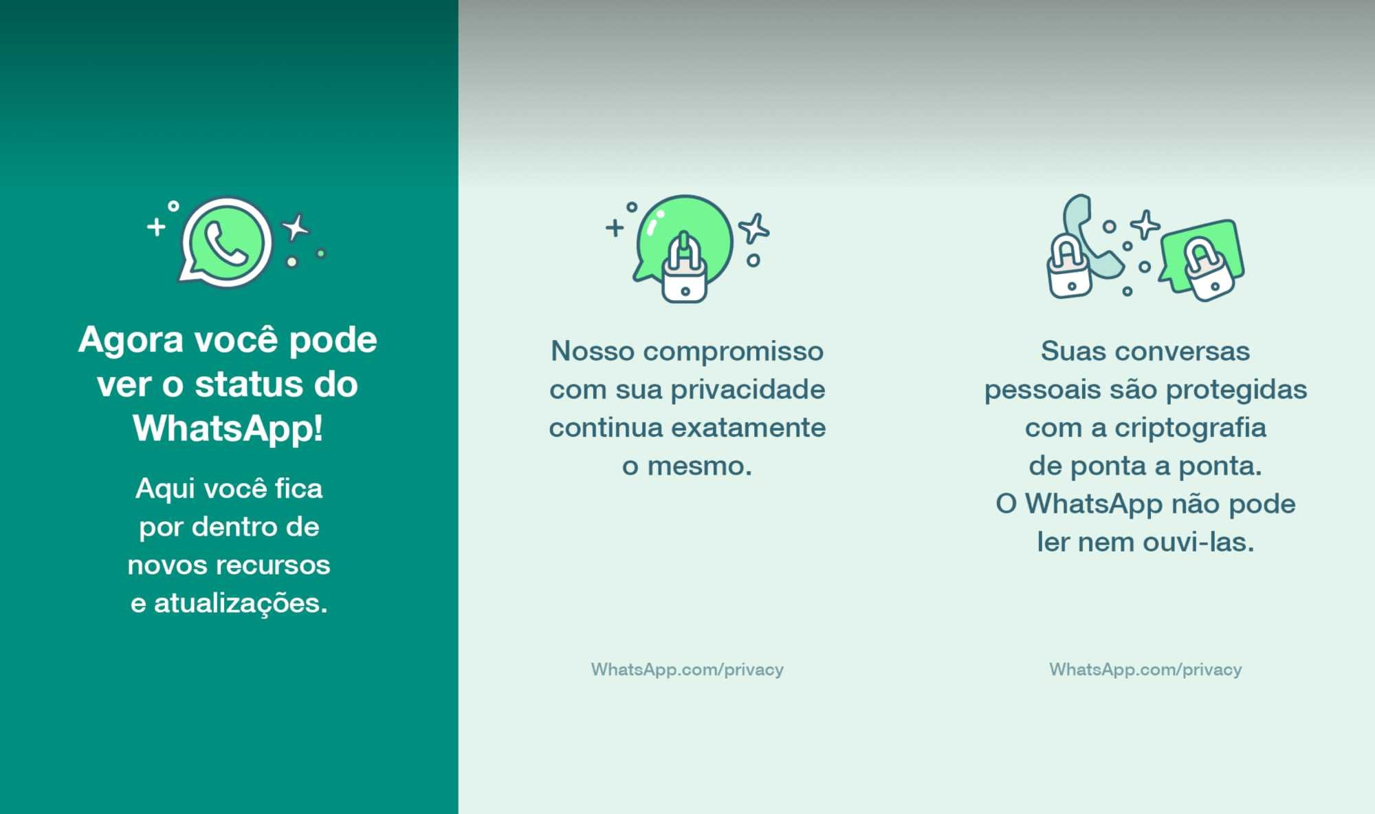 Mensagens no Status já aparecem para alguns usuários brasileiros do WhatsApp.