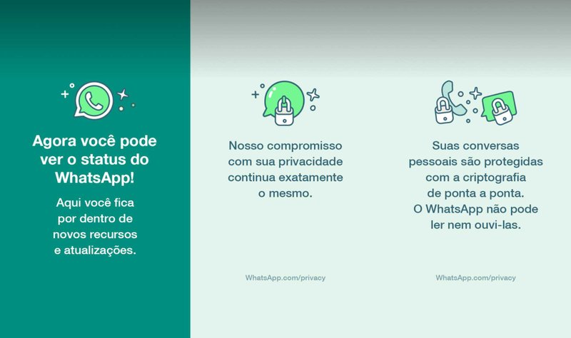 Mensagens no Status já aparecem para alguns usuários brasileiros do WhatsApp.