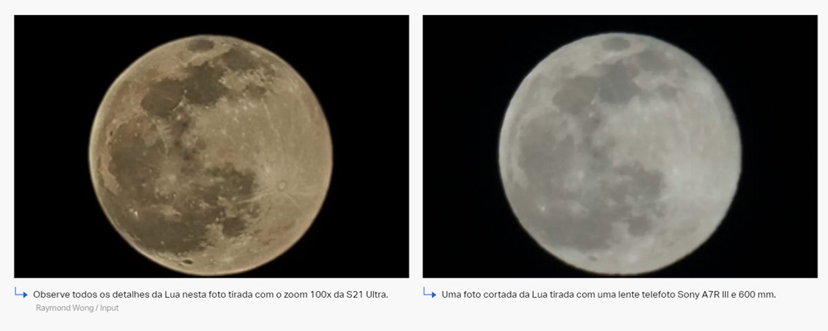 Comparativo entre as fotos da Lua, feito por Wong. (Fonte: Raymond Wong, Input Mag / Reprodução)
