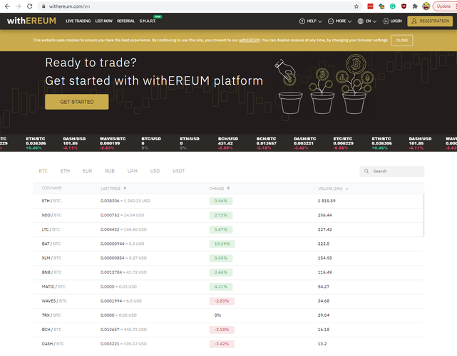 Home da plataforma de criptomoedas criada pelos golpistas.