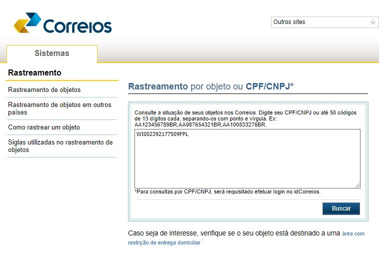 Quando o produto estiver em território nacional, você pode utilizar o site dos Correios para rastreá-lo