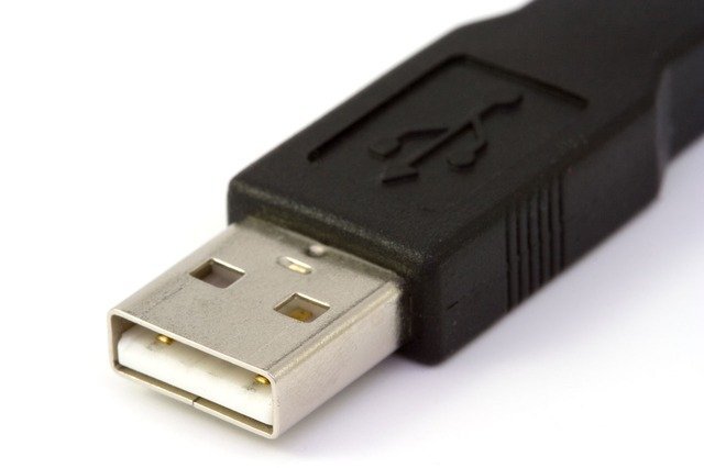 Conector macho USB padrão.