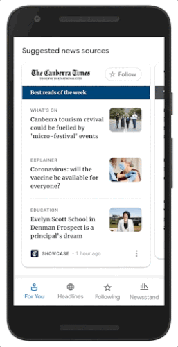 A plataforma sugere conteúdos de interesse do usuário, que podem ser visualizados gratuitamente no app da Google.