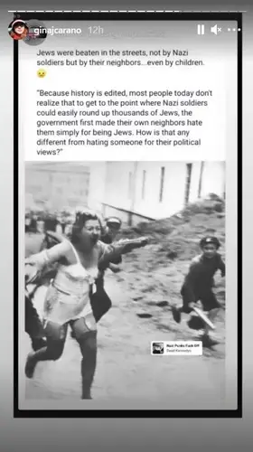 Publicação compartilhada por Gina Carano nas redes sociais.