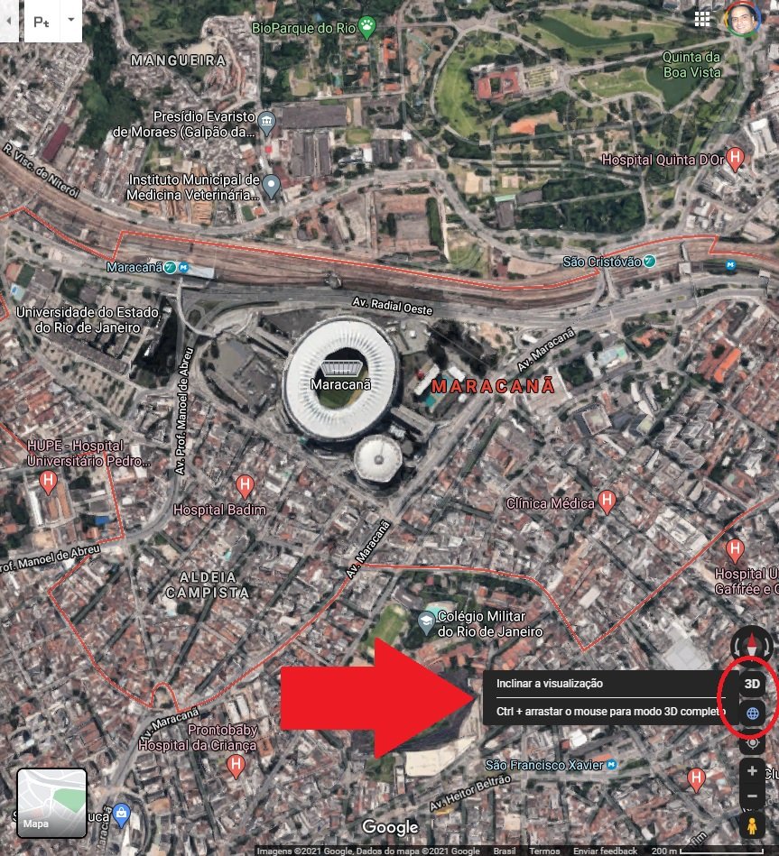 Posso ver imagens no Google Earth em tempo real?