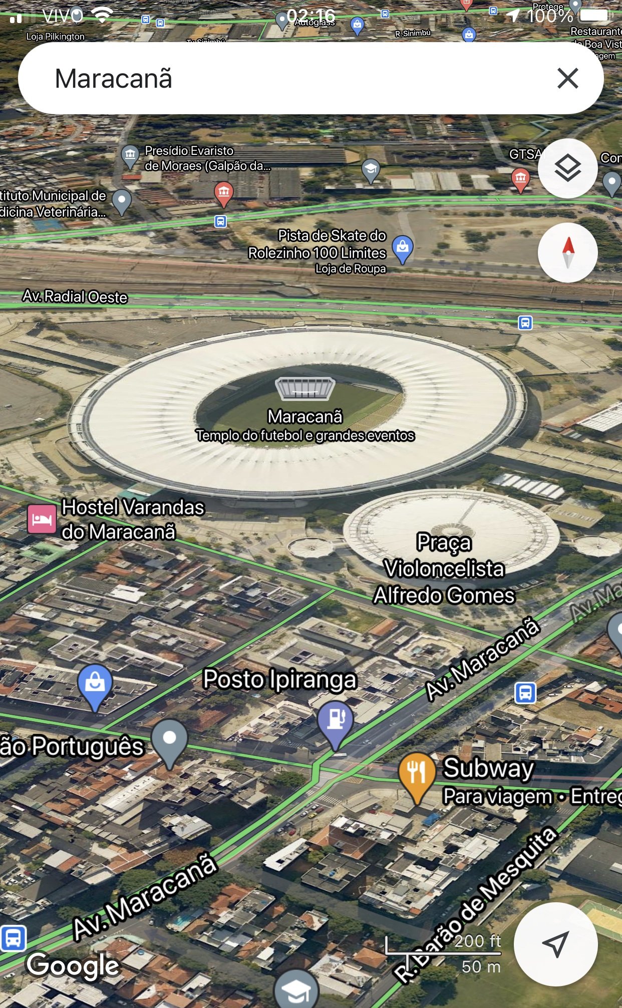 Também é possível ter a visualização em 3D no app do Google Maps para dispositivos móveis