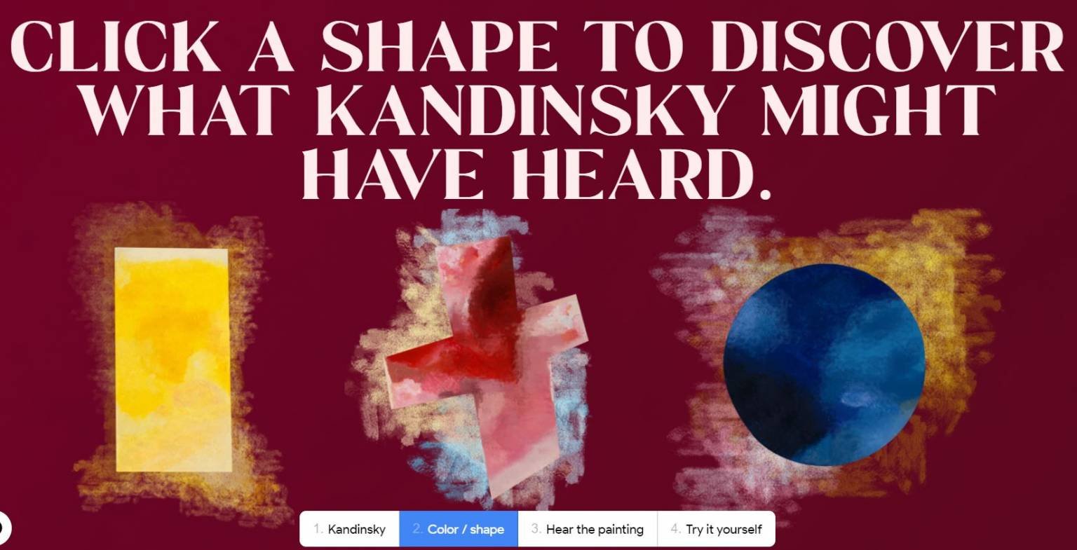 Play a Kandinsky deixa o usuário brincar com cores, formas e sons.