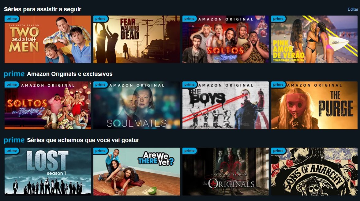 O Amazon Prime Video conta com um catálogo variado de séries e filmes.