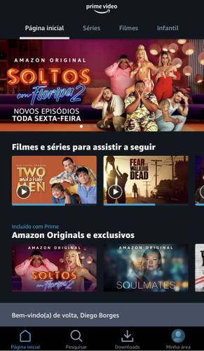 Amazon Prime Video também está disponível para celulares e tablets.