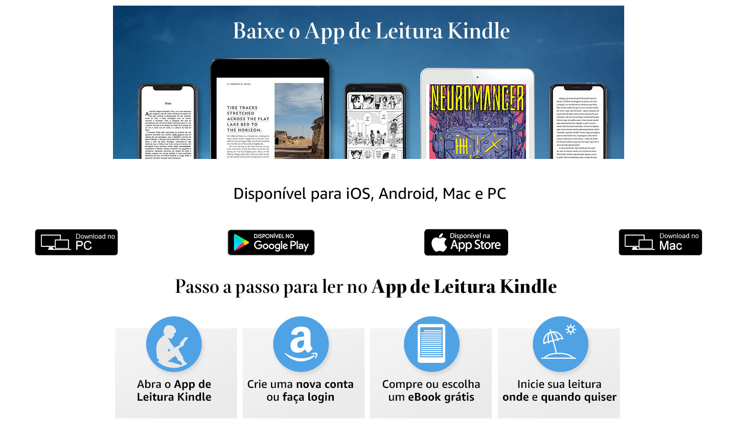 Baixe o App de Leitura Kindle