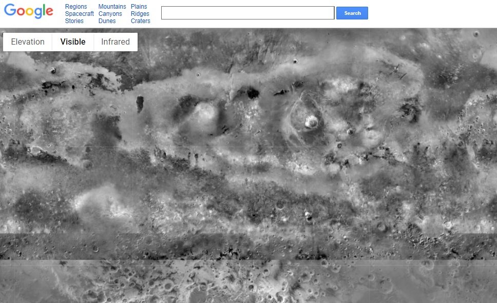 A vista de Marte com as imagens oficiais da NASA.