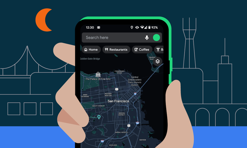 Modo escuro no Google Maps em breve para todos.