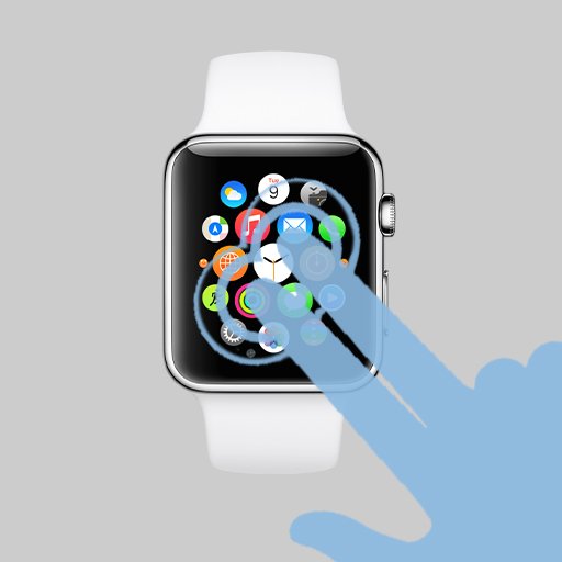 O zoom no Apple Watch pode ser operado utilizando gestos com dois dedos. (Fonte: Adriano Camacho)